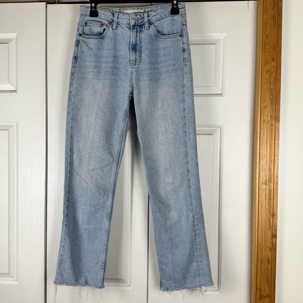 Topshop Light Blue Straight Leg Women's Jeans